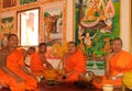 Laos: Monastry at the holy stupa That Luang in capital city Vientiane Royalty Free Stock Photo