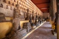 Laos, Old Buddha image in Wat Sisaket popular place to visit in Vientiane city and landmark, Old buddha statue in laos Vientiane