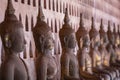 Laos, Old Buddha image in Wat Sisaket popular place to visit in Vientiane city and landmark, Old buddha statue in laos Vientiane