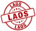 Laos red grunge round stamp Royalty Free Stock Photo