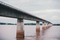 Laos Thai Friendship Bridge II, Thai Lao Mekong River Bridge cross country long bridge at Mukdahan Province