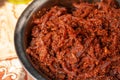 Laos or Thai spicy chili paste close up detail