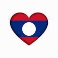 Laotian flag heart-shaped sign. Vector illustration.