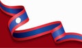 Laotian flag wavy abstract background. Vector illustration.