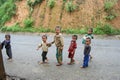 Laotian Hmong children in a village