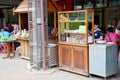 Laotian people cooking Khao Jee Sandwich or Baguette Sandwich is