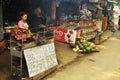 Laotian vendor grill roast meat chicken soft drinks water for sale lao people and foreign traveler in local Papaya Salad or Som