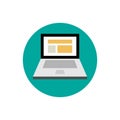 Lap top flat style vector illustration. Laptop icon. Royalty Free Stock Photo