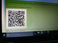 Lap top windows 10 showing QR Code pic