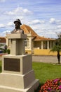 Lapa, Parana, Brazil / February 2020: Statue of Monsegnor Henrigue Falarz located in the square behind Saint Anthony Parish Church