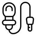 Lapel mic icon outline vector. Interview tiny speaker