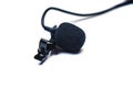 lapel microphone black isolated on white background Royalty Free Stock Photo