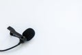 Lapel microphone on a white background