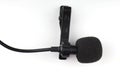 Lapel microphone on a white background