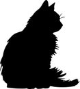 LaPerm Cat Black Silhouette Generative Ai