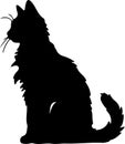 LaPerm Cat Black Silhouette Generative Ai