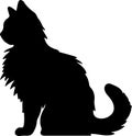 LaPerm Cat Black Silhouette Generative Ai