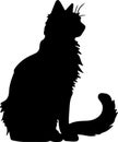 LaPerm Cat Black Silhouette Generative Ai