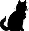 LaPerm Cat Black Silhouette Generative Ai