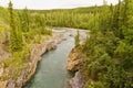 Lapie river in the Lapie canyon, Yukon, Canada Royalty Free Stock Photo