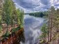 Lapinsalmi Sound in Repovesi National Park, Finland on cloudy summer day