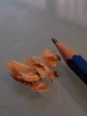 Lapis and chips.. Sharpener pencil.