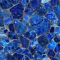 Lapis Lazuli Seamless Pattern, Blue Stone Endless Background, Lazure Gem Slice Tile, Dark Blue Crystal Royalty Free Stock Photo