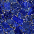 Lapis Lazuli Seamless Pattern, Blue Stone Endless Background, Lazure Gem Slice Tile, Dark Blue Crystal Royalty Free Stock Photo
