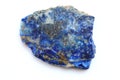 Lapis lazuli stone tile top view on white background Royalty Free Stock Photo