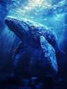Lapis Lazuli Whale in Shadows Royalty Free Stock Photo
