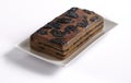 Lapis Legit or Thousand Layers Cake with prunes topping and filling, an Indonesian Royalty Free Stock Photo