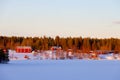 Sunset colours in Lapland, near Kiruna city, the northernmost town in Sweden, Europe