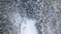 Lapland, Scandinavia in winter. Aerial view of winter forest covered in snow, drone photography Royalty Free Stock Photo