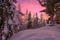Lapland sunset Royalty Free Stock Photo