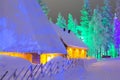 Lapland Suomi Houses Over the Polar Circle in Finland at Christmas