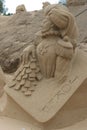 Sand sculpture - Card Joker. Lappeenranta Royalty Free Stock Photo