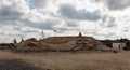Lappeenranta Sandcastle panorama with Finnish nature themed sand sculptures Royalty Free Stock Photo
