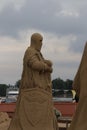 Lappeenranta. Standing knight with a shield, which depicts the coat of arms of the city. Sand sculpture