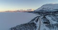 Lapporten mountains and lake Tornetrask winter 01