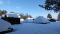 Lappstaden sami church village in Arvidsjaur in Swedish Lapland Royalty Free Stock Photo