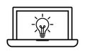 Laptop light bulb icon