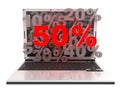 Laptop 50% Royalty Free Stock Photo