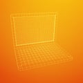 Laptop Abstract Mesh Background Vector