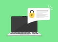 Laptop with account login icon in flat style. Password form page vector illustration on isolated background. User authorization