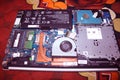 Laptop All Parts when uncover.Laptop Battery,Processor,Hard disk,Ram and Fan.Computer repair.Electronic service center.Technician