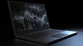 Laptop with analytical data. Generative ai