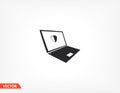 laptop antivirus icon . Vector Eps 10 . Lorem Ipsum Flat Design Royalty Free Stock Photo