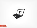 laptop antivirus icon . Vector Eps 10 . Lorem Ipsum Flat Design Royalty Free Stock Photo