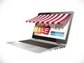 Laptop as marketplace - computer e-commerece concept Royalty Free Stock Photo