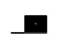 Laptop back isolated. Black notebook. vector illustration